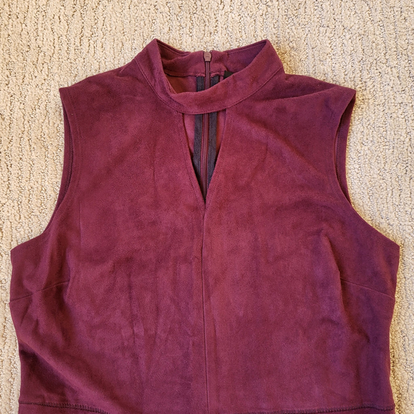 Lysse Burgundy Sleeveless Mock Neck Mini Dress Size XSmall New - Picture 10 of 12